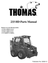 Thumbnail Thomas 233 HD Skid Steer Loader Parts Manual