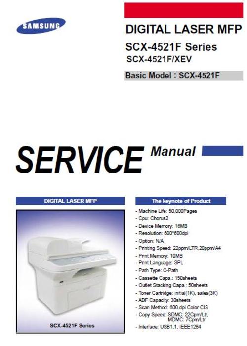 Product picture Samsung SCX-4521F Service Repair Manual 
