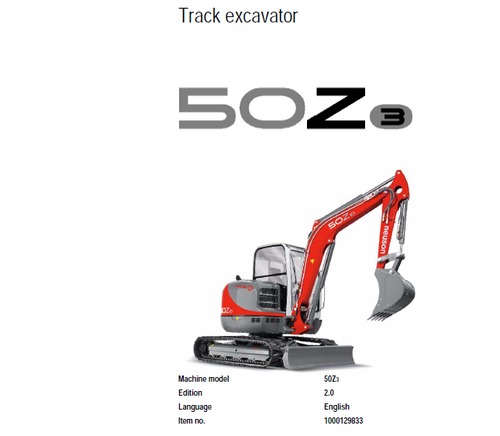 Product picture Neuson 50Z 3 Track Excavator Service Repair Manual Downloa