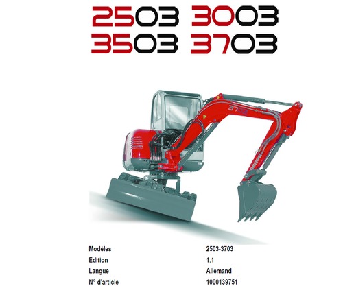 Product picture Neuson 2503 3003 3503 3703 Manuel de maintenance