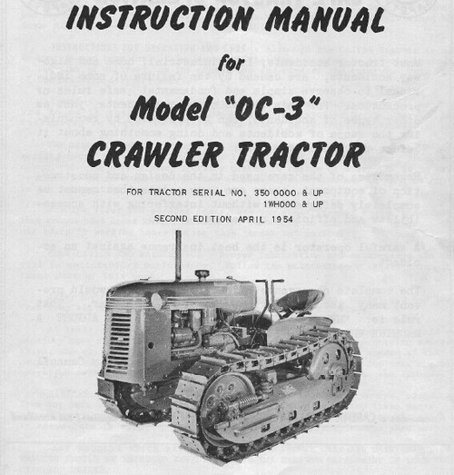 Product picture Oliver OC3 OC-3 Crawler Tractor instruction Manual 
