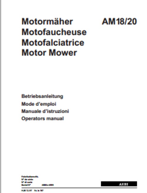Product picture AM 18/20 operators manual