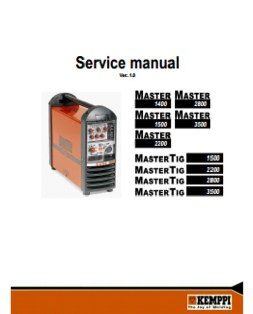 Product picture Kemppi Master/MasterTig 1400-3500 service repair manual
