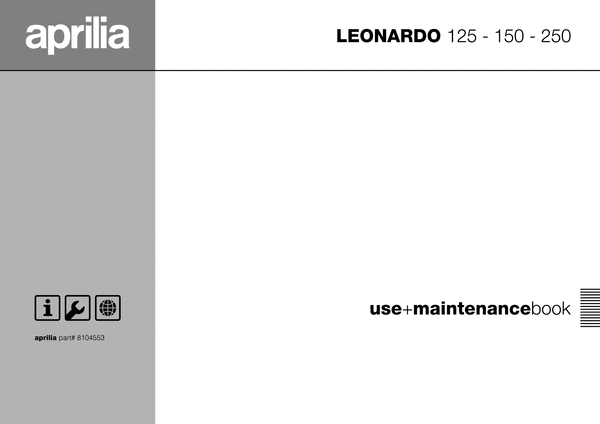 Product picture 2003 Aprilia leonardo 125 150 250  service manual 