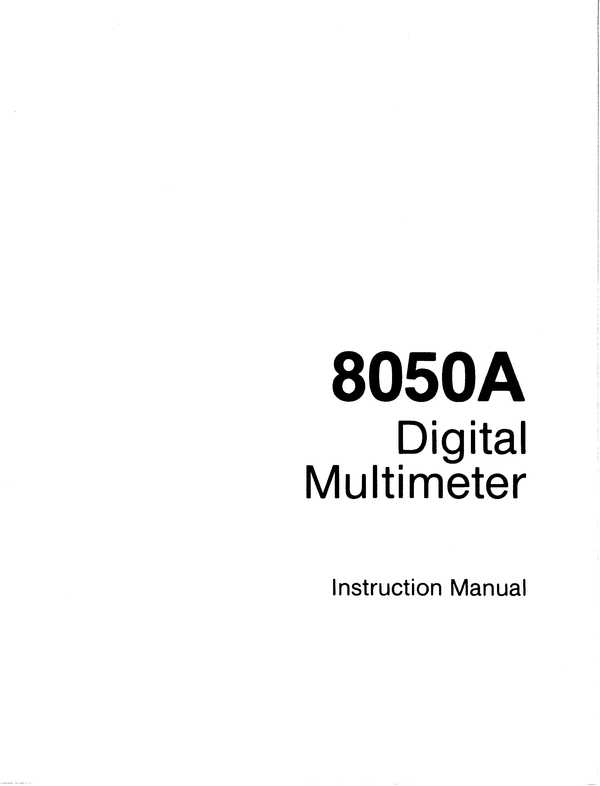 Product picture Fluke-8050A digital multimeter instruction manual.pdf downlo