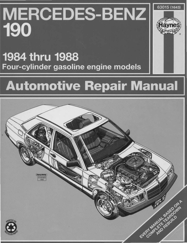 Product picture Mercedes Benz 190 1984-1988 Service Repair Manual download