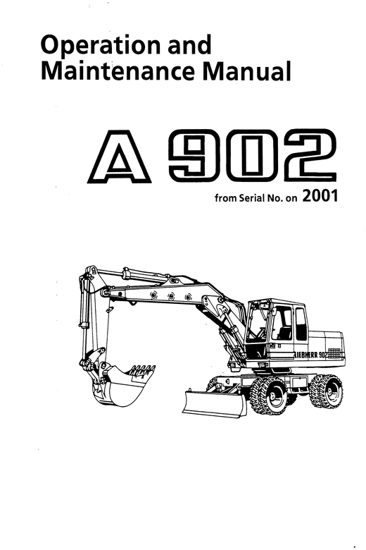 Product picture LIEBHERR A902 operation and maintenance manual download 2001