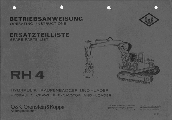 Product picture O&K Orenstein & Koppel RH 4 Service Maintenance manual