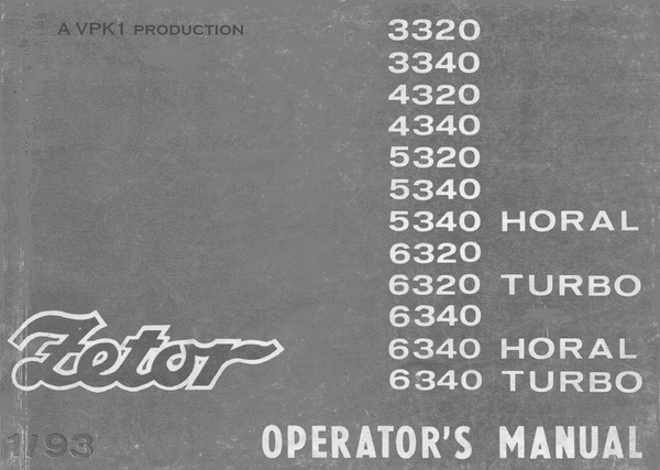 Product picture zetor 3320-6340 Tractor  Operator Service Manual  Download
